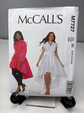 McCalls M7727 Womens Dress Shirt Sewing Pattern Size 8-10-12-14-16 Uncut